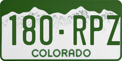 CO license plate 180RPZ