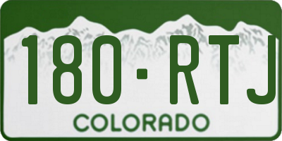 CO license plate 180RTJ