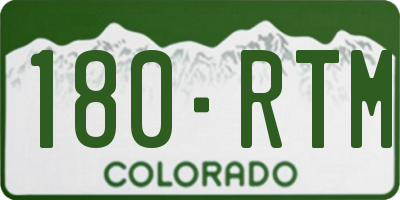 CO license plate 180RTM