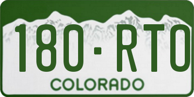 CO license plate 180RTO
