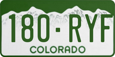 CO license plate 180RYF