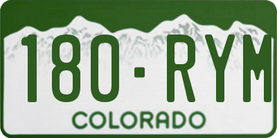 CO license plate 180RYM