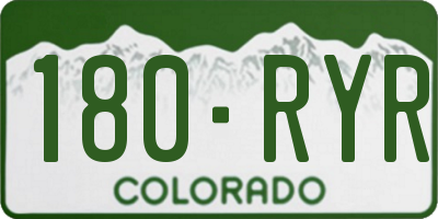 CO license plate 180RYR