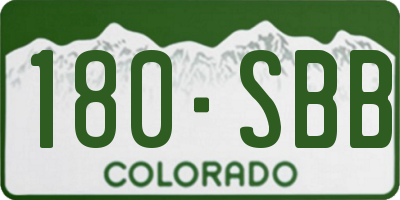 CO license plate 180SBB