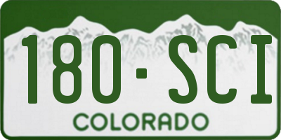 CO license plate 180SCI