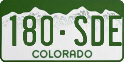CO license plate 180SDE