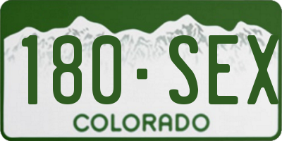 CO license plate 180SEX