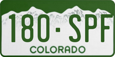 CO license plate 180SPF
