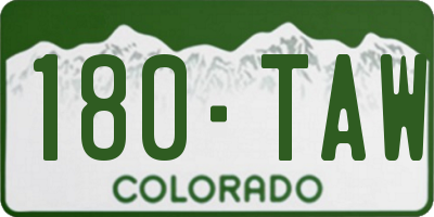 CO license plate 180TAW