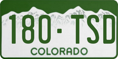 CO license plate 180TSD