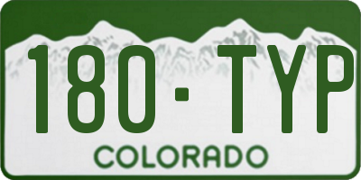 CO license plate 180TYP