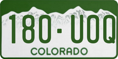 CO license plate 180UOQ