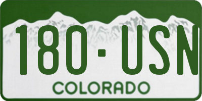 CO license plate 180USN