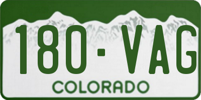 CO license plate 180VAG