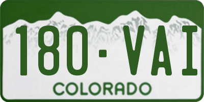 CO license plate 180VAI