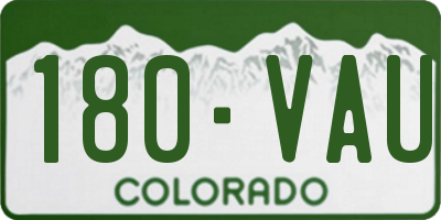 CO license plate 180VAU