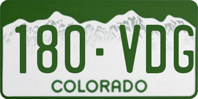 CO license plate 180VDG