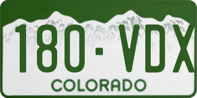 CO license plate 180VDX