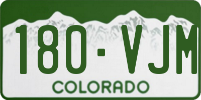 CO license plate 180VJM