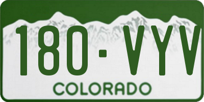 CO license plate 180VYV