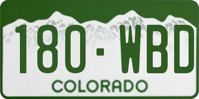 CO license plate 180WBD