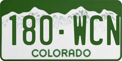 CO license plate 180WCN