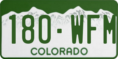 CO license plate 180WFM