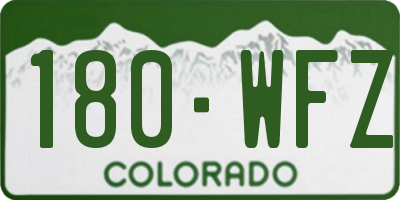 CO license plate 180WFZ