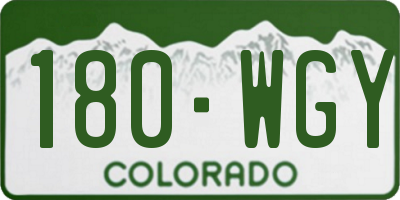 CO license plate 180WGY