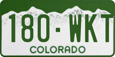 CO license plate 180WKT