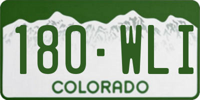 CO license plate 180WLI