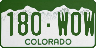 CO license plate 180WOW