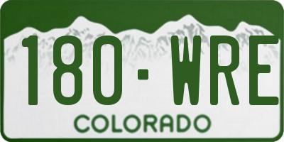 CO license plate 180WRE