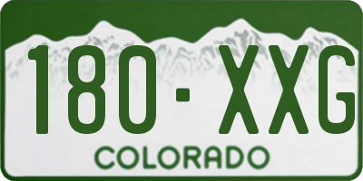 CO license plate 180XXG