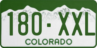 CO license plate 180XXL