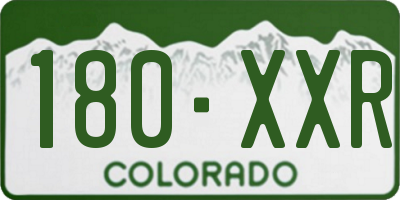 CO license plate 180XXR