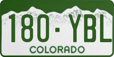 CO license plate 180YBL