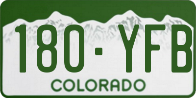 CO license plate 180YFB