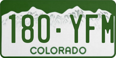 CO license plate 180YFM