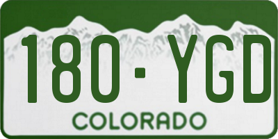 CO license plate 180YGD