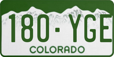 CO license plate 180YGE