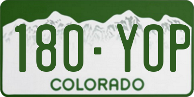 CO license plate 180YOP