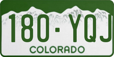 CO license plate 180YQJ
