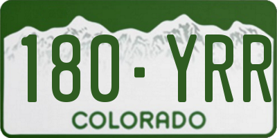 CO license plate 180YRR