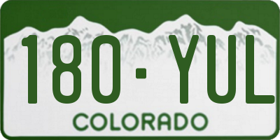 CO license plate 180YUL