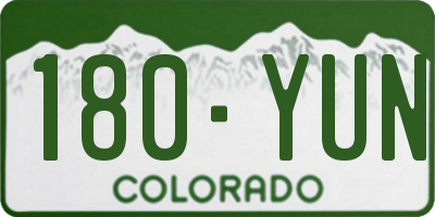 CO license plate 180YUN