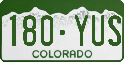 CO license plate 180YUS