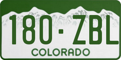 CO license plate 180ZBL