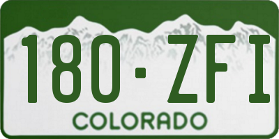 CO license plate 180ZFI
