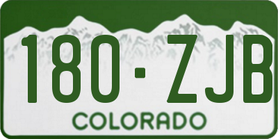 CO license plate 180ZJB
